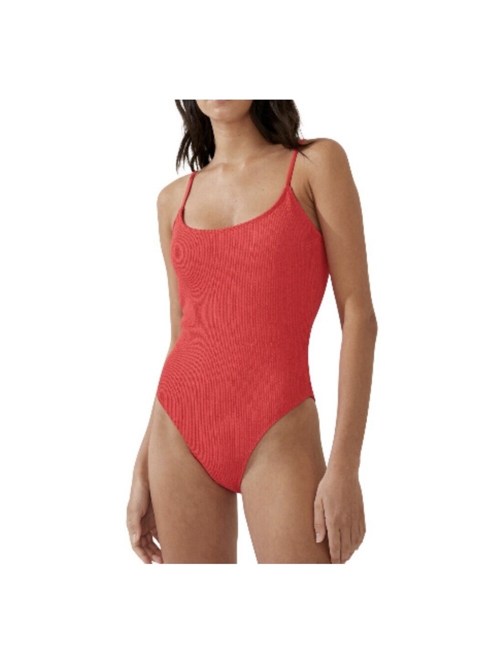 Cotton on Women's Textured Scoop Neck One Piece Swimsuit Size L